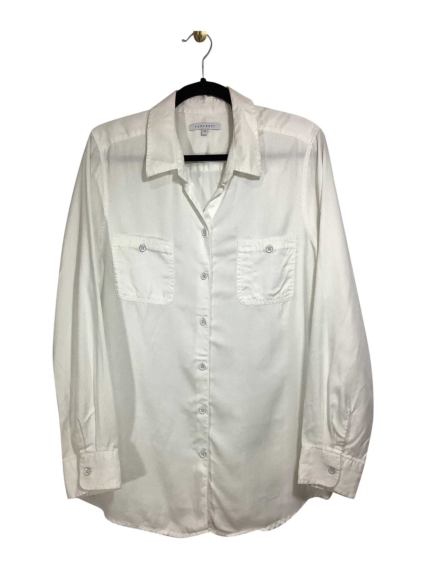 FOXCROFT Regular fit Button-down Top in White - Size 14 | 5.84 $ KOOP